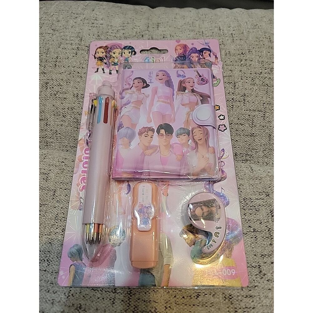 Kpop Demon Hunters 4 In 1 Stationary Set New Pink